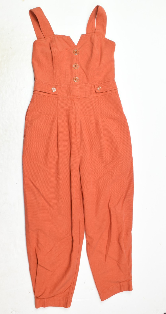 FARM Rio Orange Button-Front Jumpsuit